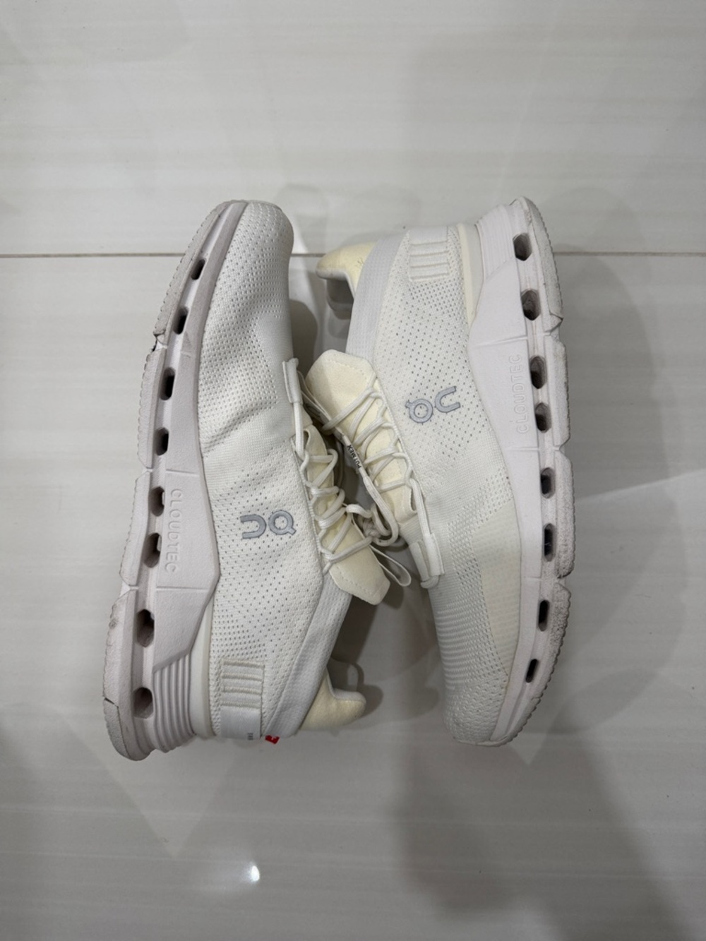 On Running White/Off-White Performance Sneakers